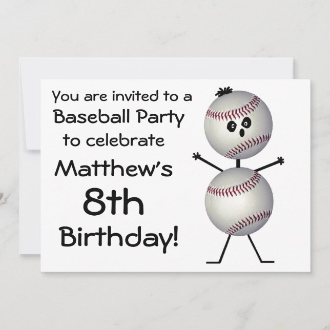Birthday Baseball Party Invitation (Front)