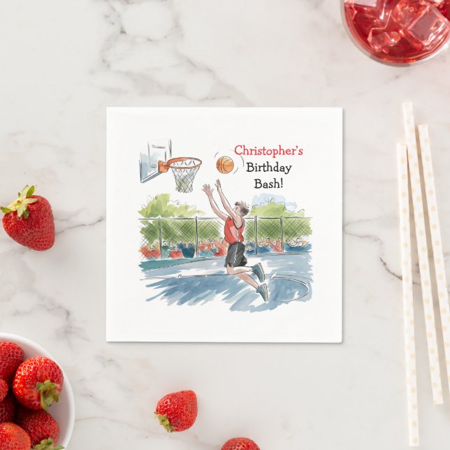 Birthday Bash: Hoops and Hype Napkin (Insitu)