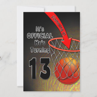BIRTHDAY - BASKETBALL - 13TH INVITATION