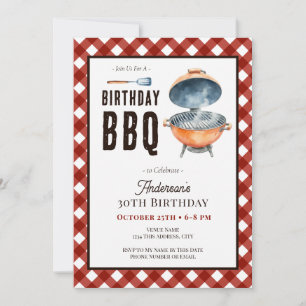 Birthday BBQ 30th Adult Party Invitation