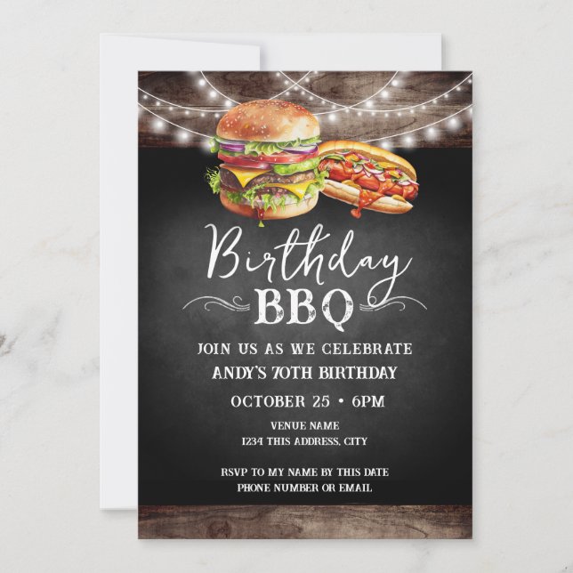 Birthday BBQ 70th Birthday Invitation (Front)