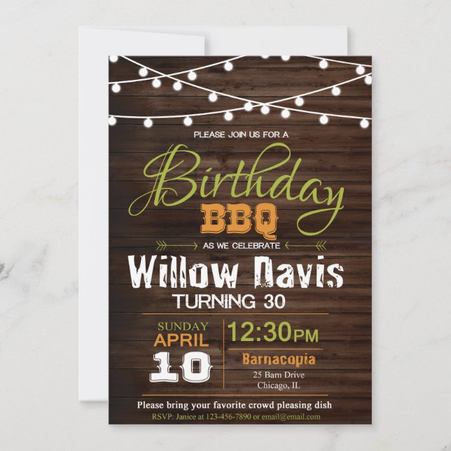 Birthday BBQ Card (Front)