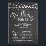 Birthday BBQ Invitation 16th Birthday Chalkboard<br><div class="desc">Birthday BBQ Invitation. 16th Birthday Invitation Chalkboard Background with String Lights. 13th 15th 16th 18th 20th 21st 30th 40th 50th 60th 70th 80th 90th 100th, Any age. Adult Birthday. Woman or Man Male Birthday Party. For further customization, please click the "Customize it" button and use our design tool to modify...</div>
