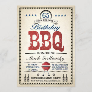 Birthday BBQ Invitations Custom Age