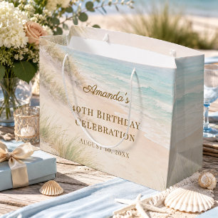 Birthday beach coastal large gift bag