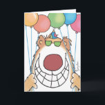 BIRTHDAY BEAR CARD<br><div class="desc">An overeager bear celebrates: HEY,  BIRTHDAYS!</div>