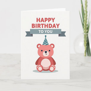 Birthday Bear Illustration Card