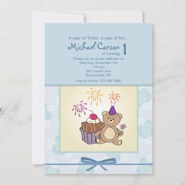 Birthday Bear Invitation (Front)
