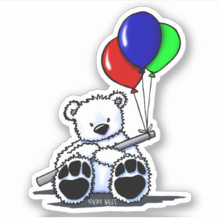 Birthday Bear KiniArt Sticker