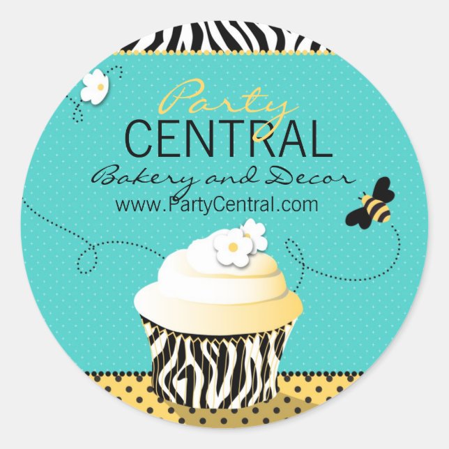 Birthday Bee Business Sticker (Front)
