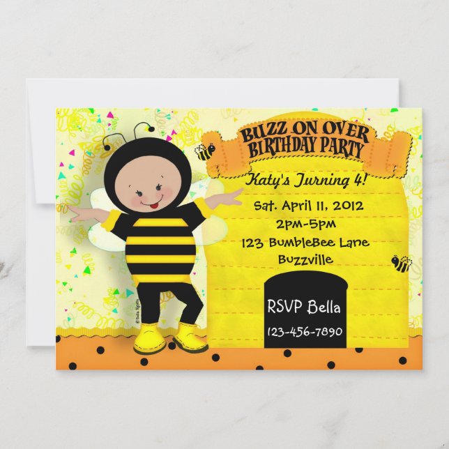 Birthday Bee Invitation (Front)
