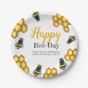 Birthday bee theme one year old kid party paper plate