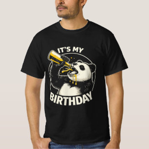 Birthday Beer Chugging Panda  T-Shirt
