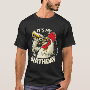 Birthday Beer Chugging Rooster T-Shirt