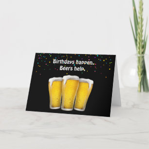 Birthday Beers and Confetti Card
