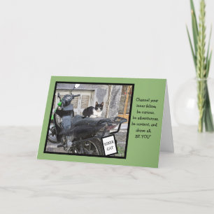 BIRTHDAY/BIKER CAT/CUSTOMIZABLE ANNOUNCEMENT