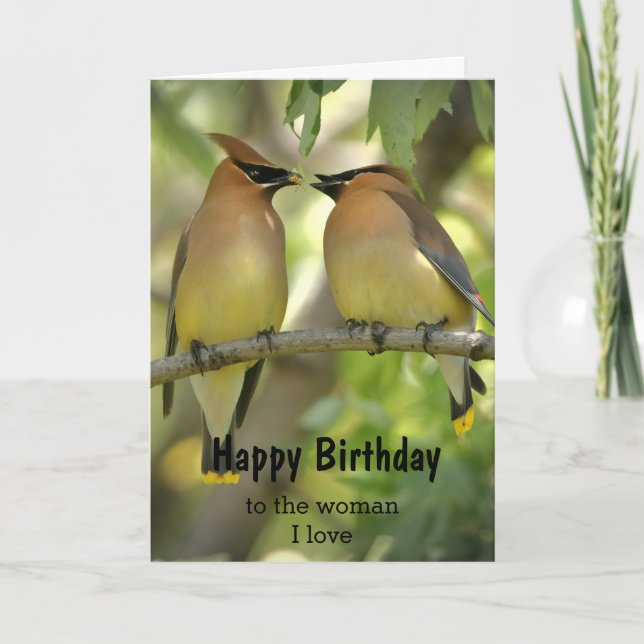 Birthday Bird Couple Woman I love Card (Front)