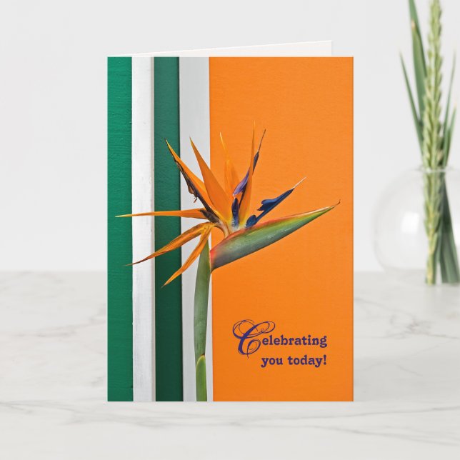 birthday Bird of Paradise Card (Front)