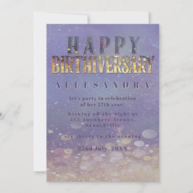 Birthday Birthiversary Unique Party Event Invitation (Front)