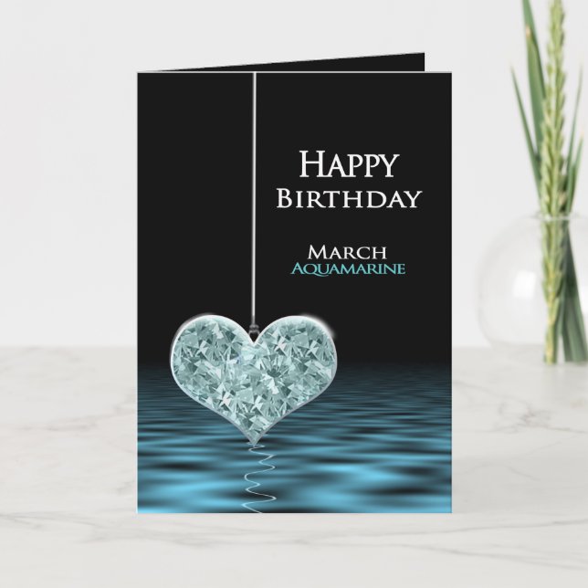 Birthday - Birthstone - March - Aquamarine Card (Front)
