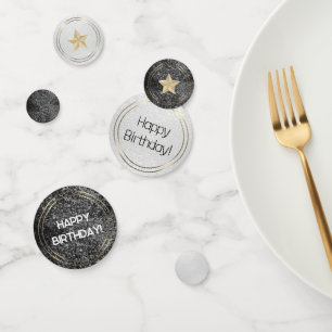 Birthday Black and White Glitter Confetti