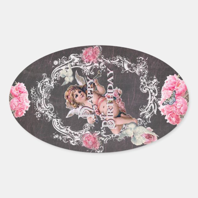 Birthday - Black Chalkboard - Sticker (Front)