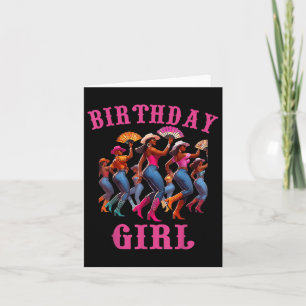 Birthday Black Cowgirl Western  Card