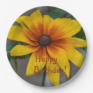 Birthday Black-Eyed Susan Paper Plate