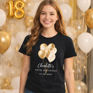 Birthday black gold balloons T-Shirt