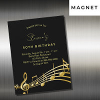 Birthday black gold music notes