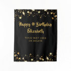 Birthday Black Gold Stars Personalized Your Colour