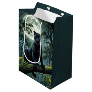 Birthday Black Panther In Moonlight Medium Gift Bag