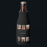 Birthday black white friends photo bottle cooler<br><div class="desc">A gift from friends for a woman's 21st birthday, celebrating her life with a collage of 6 of your high quality photos of her, her friends, family, interest or pets. Personalize and add her name, age 21 and your names. White text. A chic, classic black background colour. Her name is...</div>