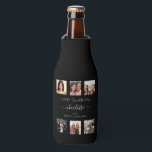 Birthday black white friends photo bottle cooler<br><div class="desc">A gift from friends for a woman's 21st birthday, celebrating her life with a collage of 6 of your high quality photos of her, her friends, family, interest or pets. Personalize and add her name, age 21 and your names. White text. A chic, classic black background colour. Her name is...</div>