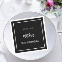 Birthday black white minimalist men guy
