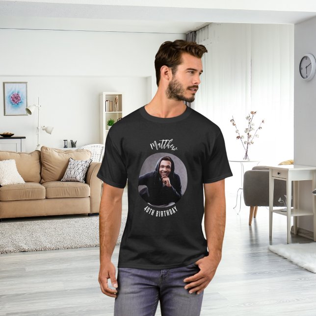 Birthday black white photo man  T-Shirt (Creator Uploaded)