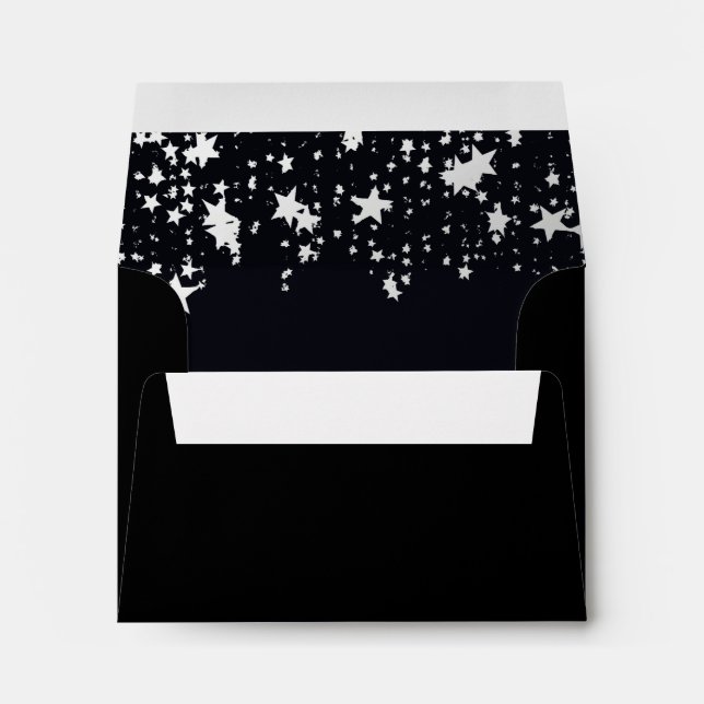 Birthday Black White Stars Envelope (Back (Bottom))