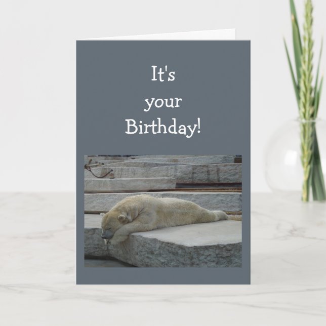 Birthday Blahs Fun Age Humour Polar Bear Animal Card (Front)