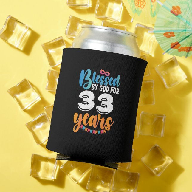 Birthday Blessed by God for 33 Years Can Cooler (In Situ Summer)