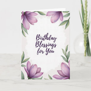 Birthday Blessings Floral Card