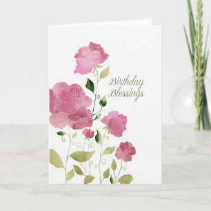 Birthday Blessings, Peonies Card
