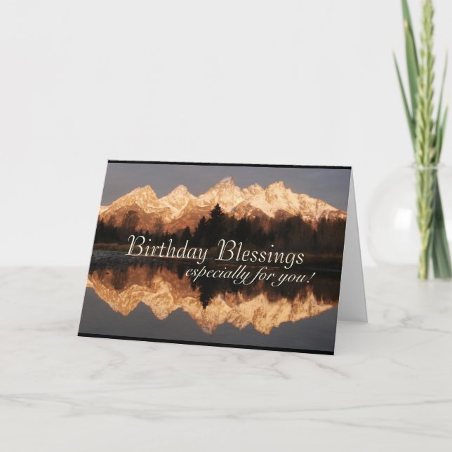 Birthday Blessings Prayer Bible Verse Card (Front)