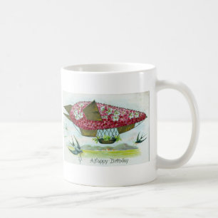 Birthday Blimp and Blue Birds Coffee Mug