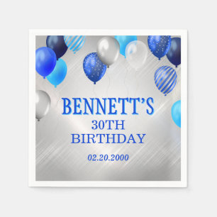Birthday Blue Balloons Napkins