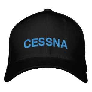Birthday Blue Cessna Typography Pilot Aviation Embroidered Hat