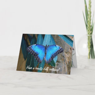 Birthday Blue Common Morpho Butterfly Card