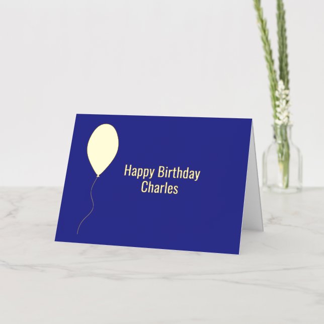 Birthday Blue Foil Folded Card (Flower)