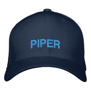 Birthday Blue Piper Typography Simple Aviation Embroidered Hat