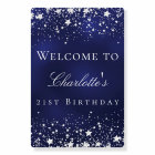 Birthday blue silver stars welcome party