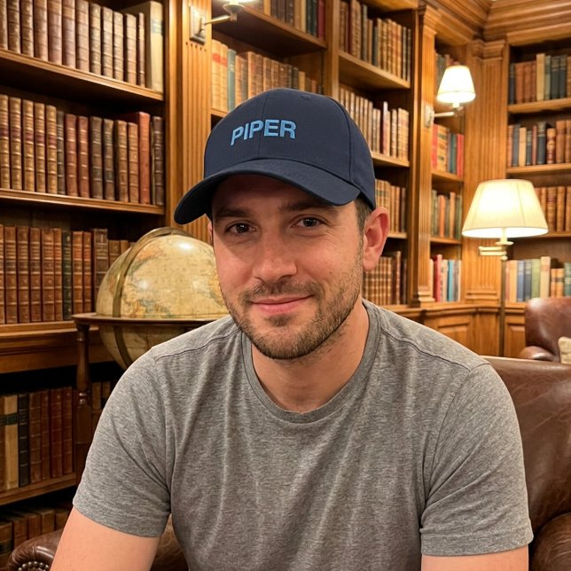 Birthday Blue Typography Pilot Aviation Simple Embroidered Hat (Creator Uploaded)